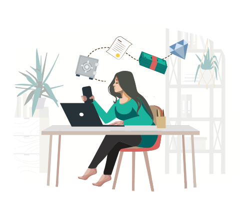 woman tracking insurance items