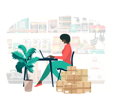 woman managing inventory